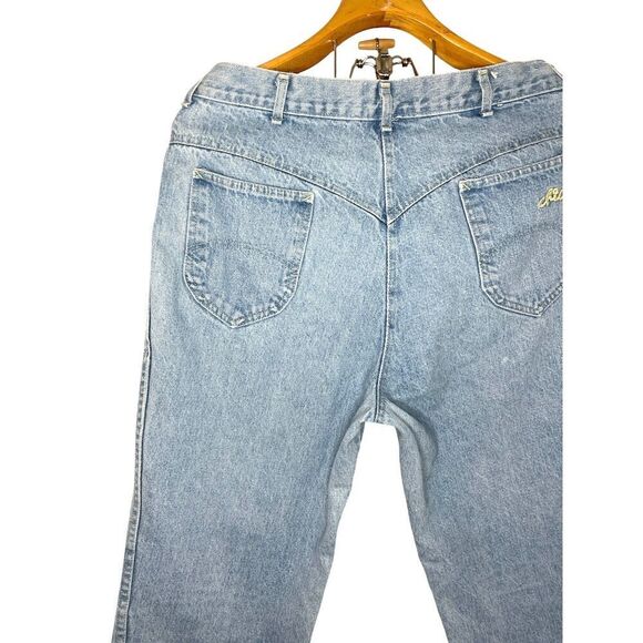 Vintage Denim Plus Size Chic High Rise Straight Taper Pleated "Mom" Jeans Sz: 34 - Picture 3 of 6